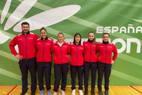  Die luxemburgische Mannschaft in Madrid: Alen Roj, Tessy Aulner, Myriam Havé, Kim Schmidt, Zoé Sinico, Mara Hafner (von links nach rechts)