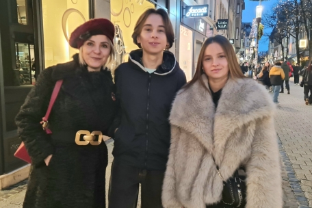 Angeline, Mathias und Pauline: Das Trio wollte vor allem durch die Stadt flanieren