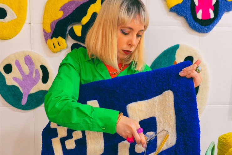 Kulturfabrik / Tufting, Textilien, Tapeten: Julie Costentin verbindet Grafikdesign mit Home-Dekor