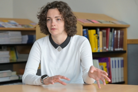 Kateryna Fomenko unterrichtet Mathematik an der „École internationale Anne Beffort“ in Mersch