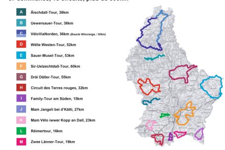 Die Strecken des „Vëlosummer“ 2024