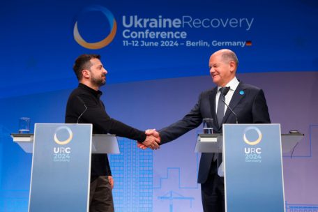Kriegsschäden in der Ukraine / Internationale Wiederaufbaukonferenz in Berlin