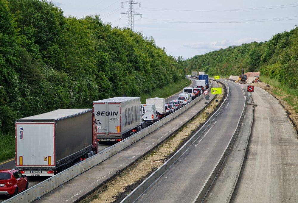 Wasserbillig / Trier-Autobahn: A64-Baustelle wird wieder dreispurig – Grenzkontrollen bleiben