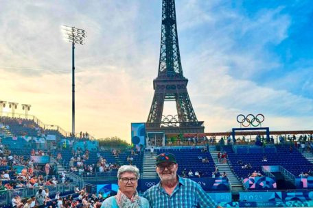 Margot und Pierrot Feltgen beim Beachvolleyball