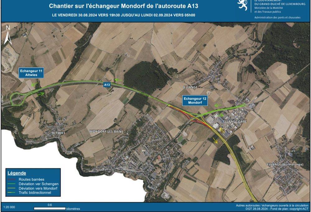 Luxemburg / Erneuerung der Fahrbahnfugen auf der A13 sorgt für Sperrungen und Umleitungen