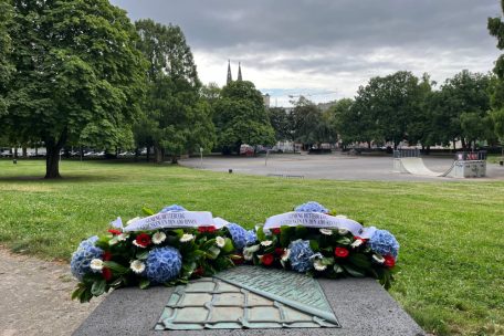 Das Denkmal zur Erinnerung an die NS-Opfer des Gefängnisses in Köln-Klingelpütz (9.8.2024)